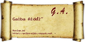 Galba Aldó névjegykártya